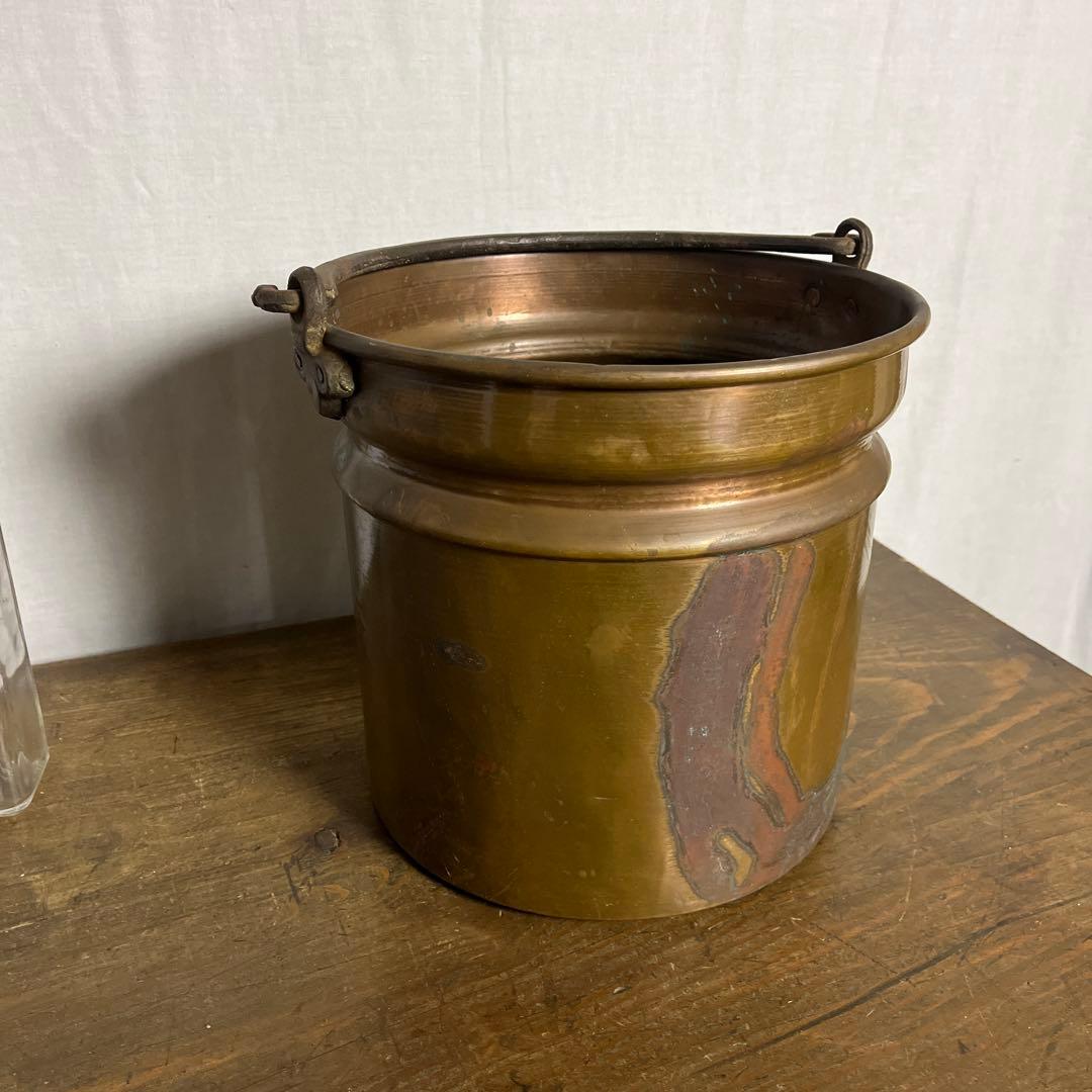 古家具アンティーク品◾️肉厚 銅製 バケツ 鉢カバー 雑貨 小物