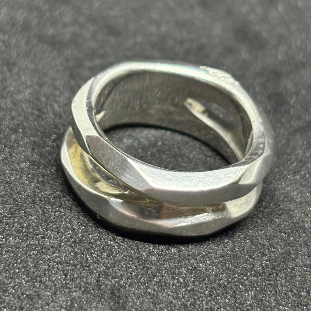 GARNI ツイスト ダブル シルバーリング 17号 幅広 メンズ ガルニ