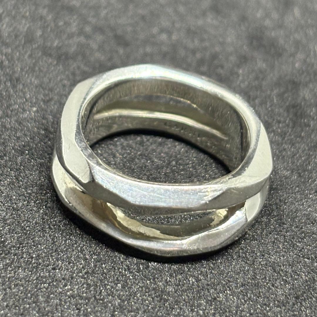 GARNI ツイスト ダブル シルバーリング 17号 幅広 メンズ ガルニ