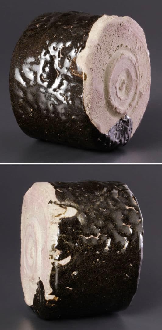 【上作　真作品】志ら玉 笑庵窯 柴山利彌 瀬戸黒茶碗 茶道具　しぶや黒田陶苑