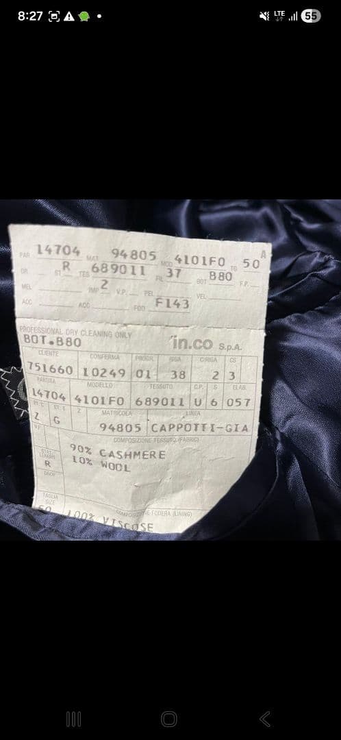 あ*郎様 美品 イタリア製 ゼニヤ カシミヤ90% ダブルブレスト コート 50