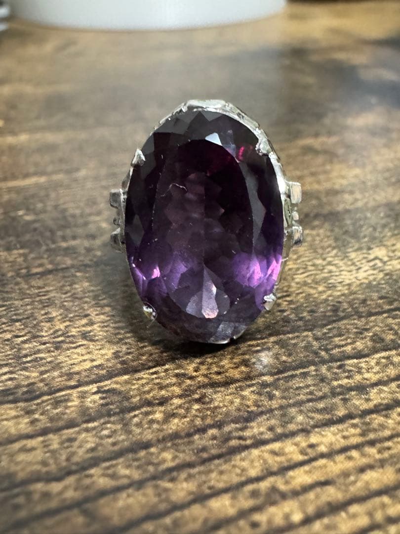 紫石　ヴィンテージリング　wg 6.74g