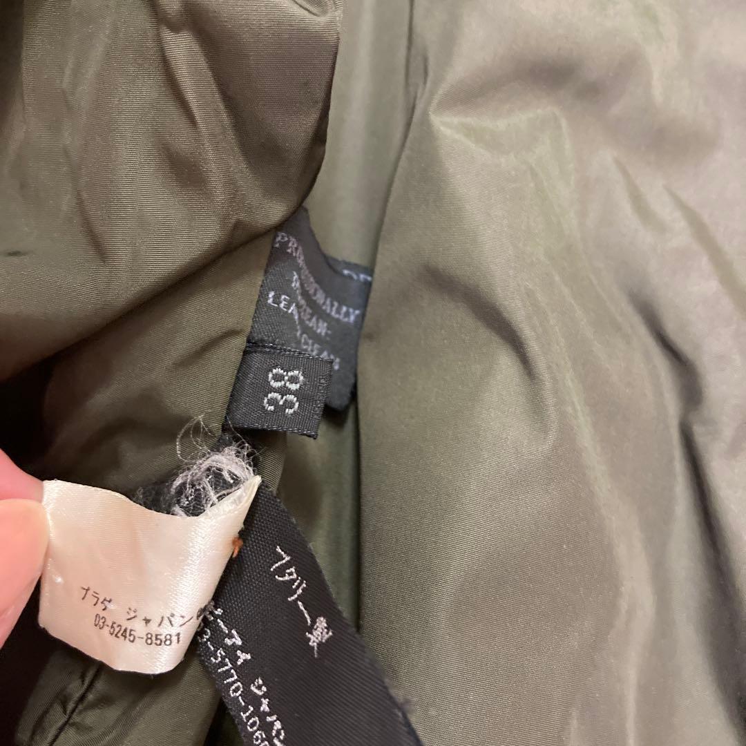PRADA 99AW ヴィンテージレディース　カーキナイロンジャケット38サイズ
