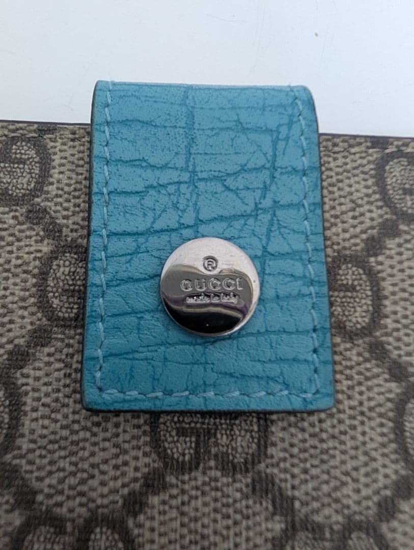 【未使用品】グッチ GUCCI GGパターン 二つ折り財布 水色