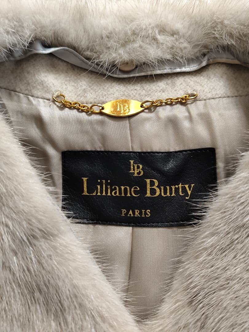 Liliane Burty カシミヤ セーブル ミンクファー ロングコート L