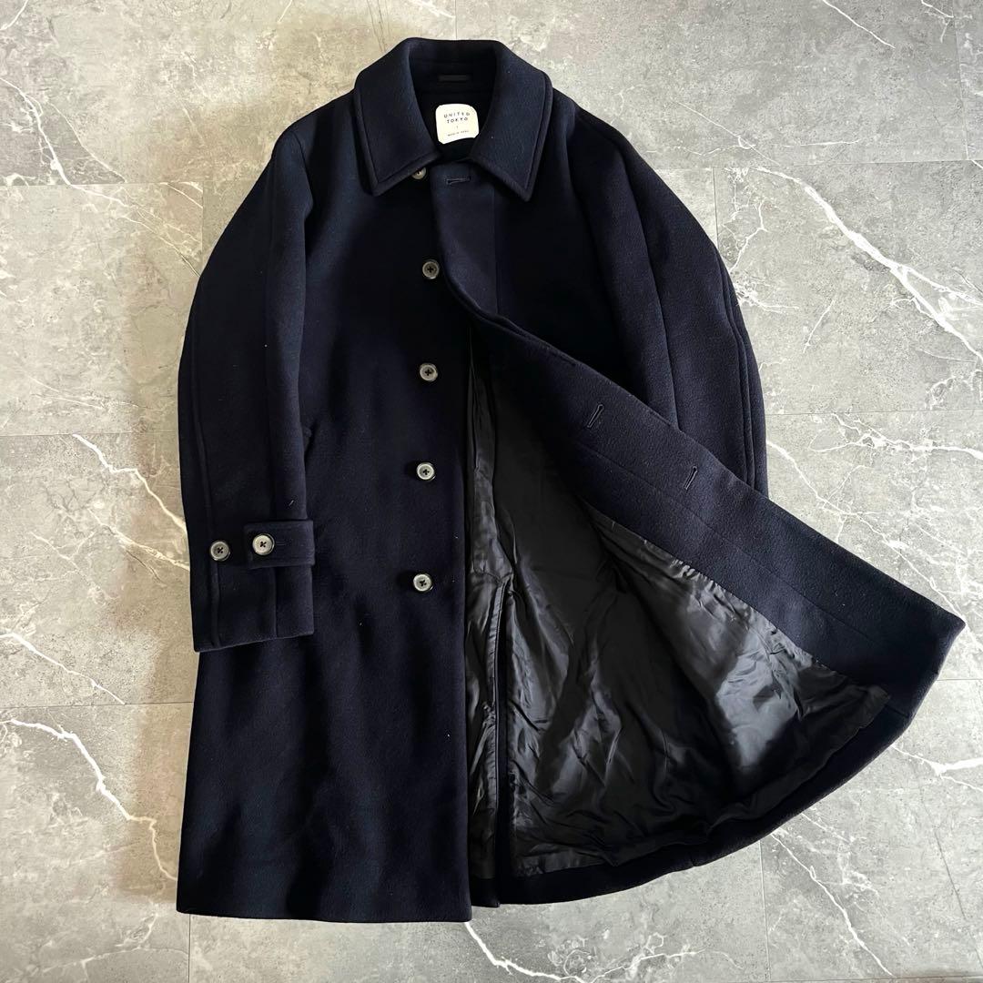 UNITED TOKYO SUPER140’s ステンカラーコート ネイビー