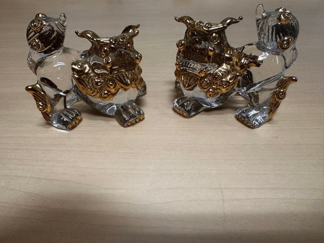 琉球ガラス製 獅子の置物