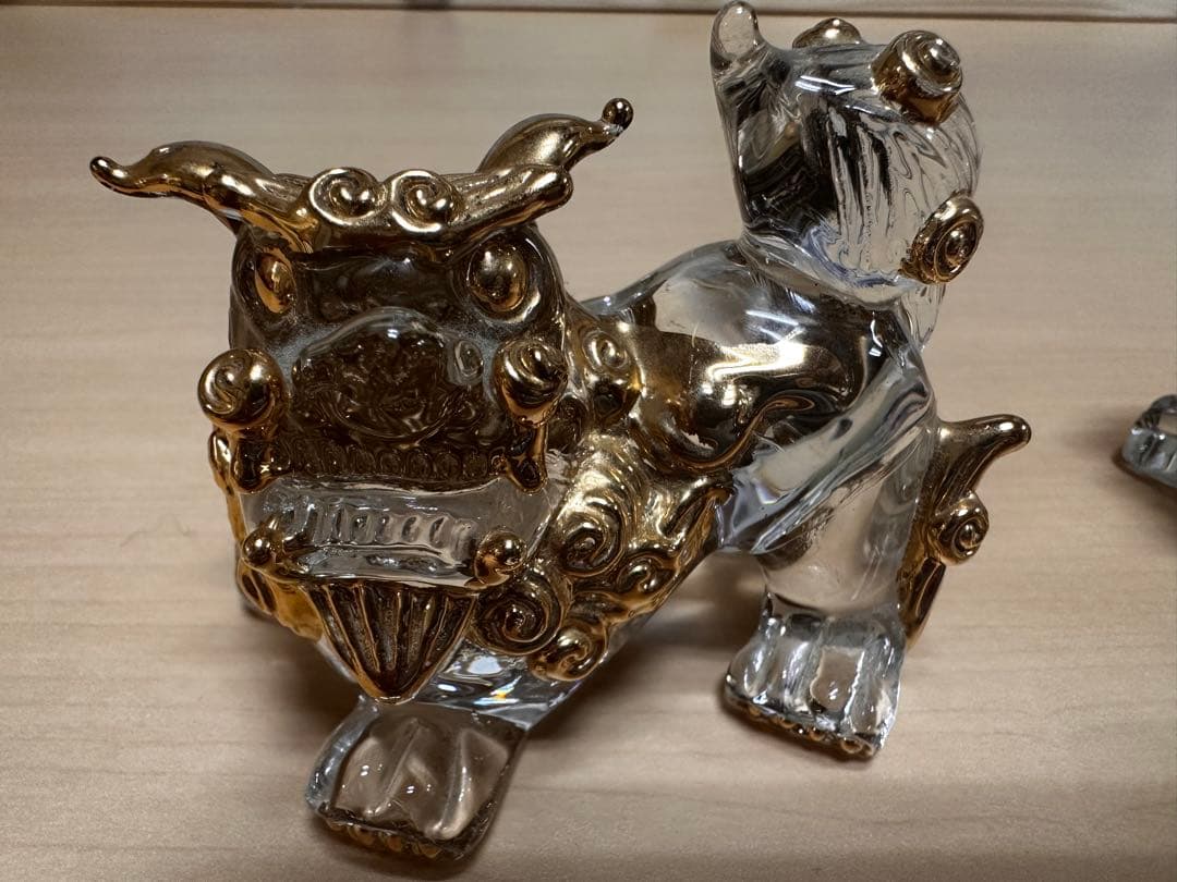 琉球ガラス製 獅子の置物