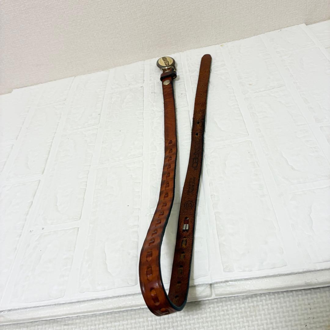 DSQUARED2 ロゴバックル　ブラウンレザーベルト