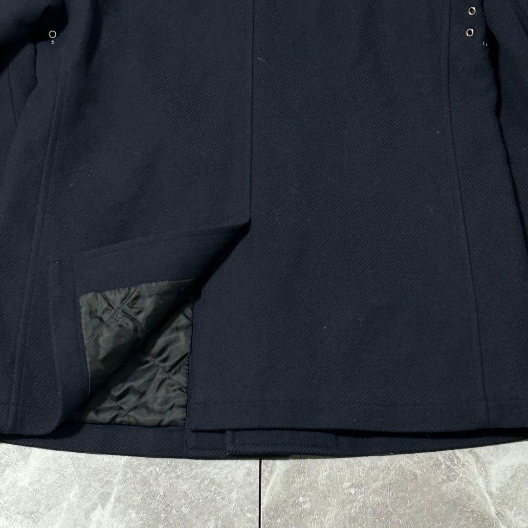 【マッキントッシュ】襟付き ステンカラーコート 釦刻印 裏地キルティング M位