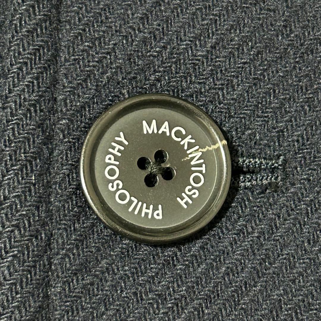 【マッキントッシュ】襟付き ステンカラーコート 釦刻印 裏地キルティング M位