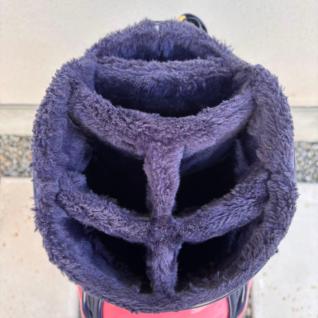 パーリーゲイツ　エナメル キャディーバック　ピンク/ネイビー 9.5型