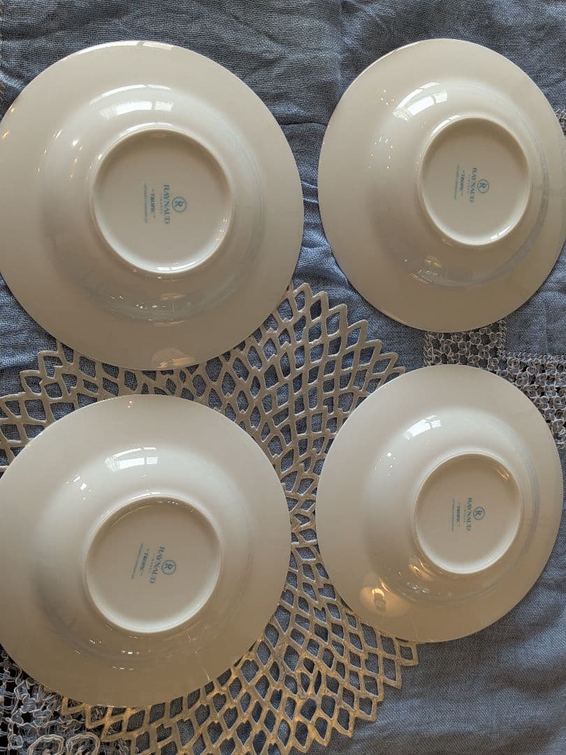 フランス製レイノー社Tropicシリーズ　スープ皿4枚セット