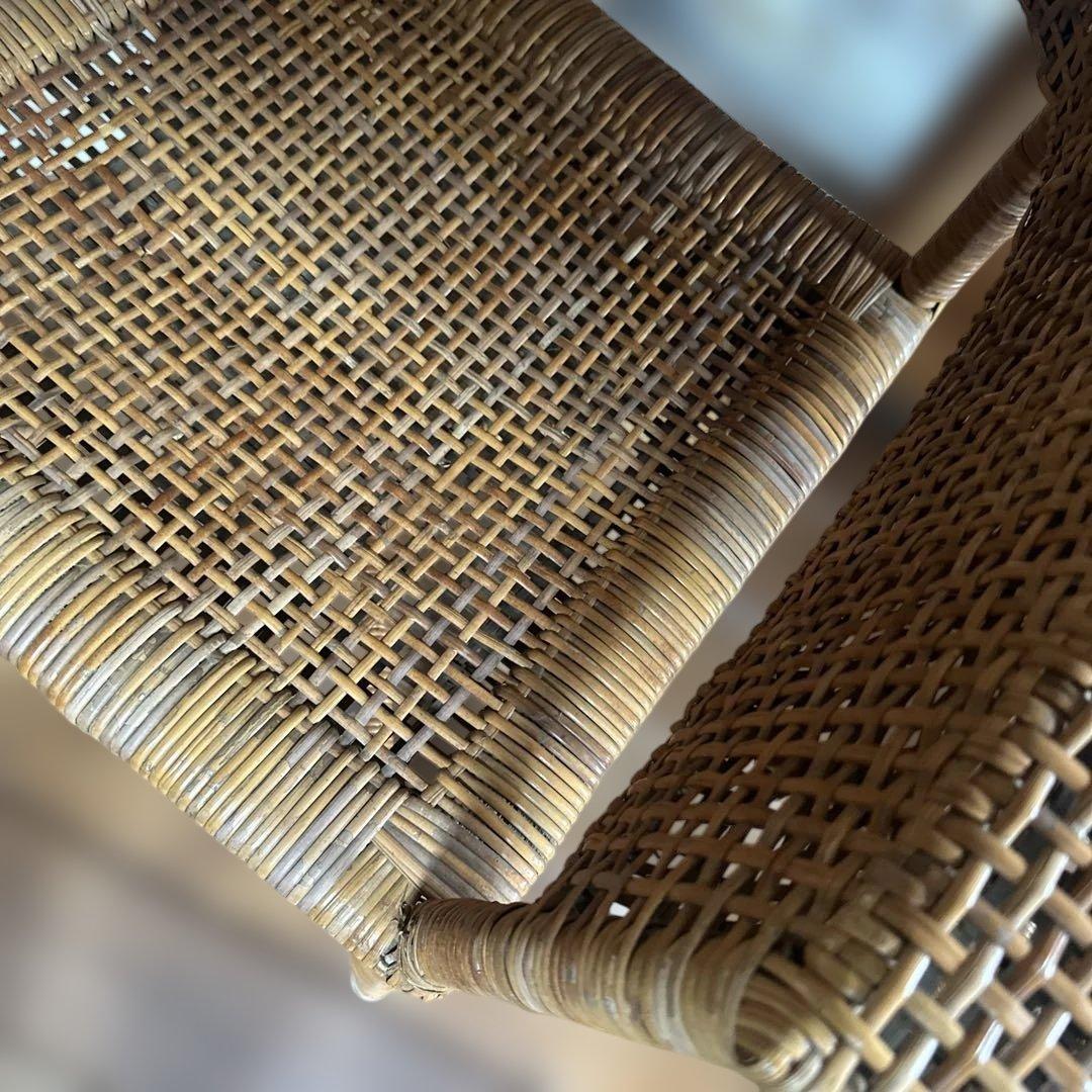 お値下げ❣️ヴィンテージラタン製カーブ型ダイニングチェア