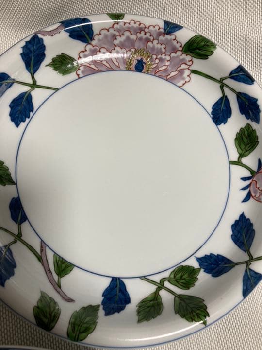 源右衞門　染付牡丹深皿5枚セット