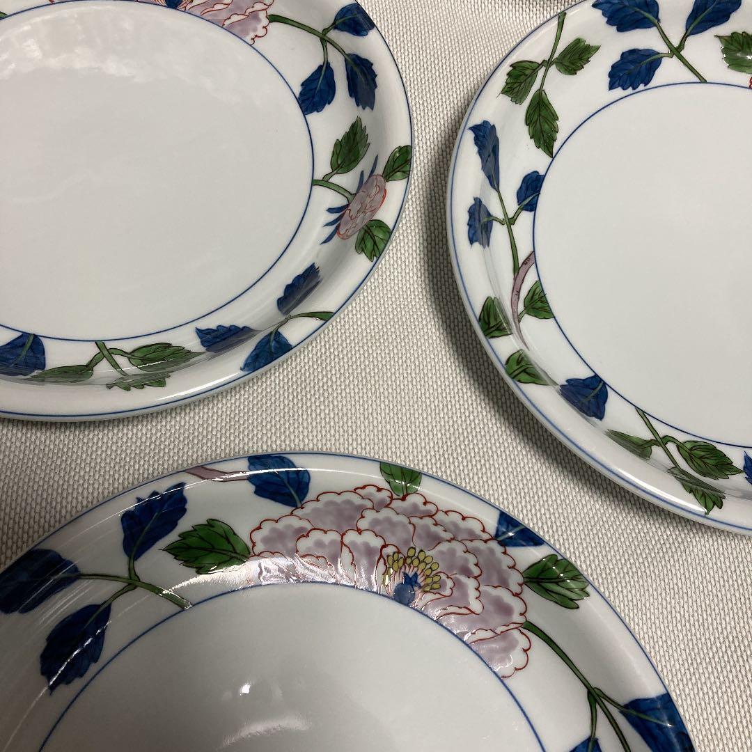 源右衞門　染付牡丹深皿5枚セット