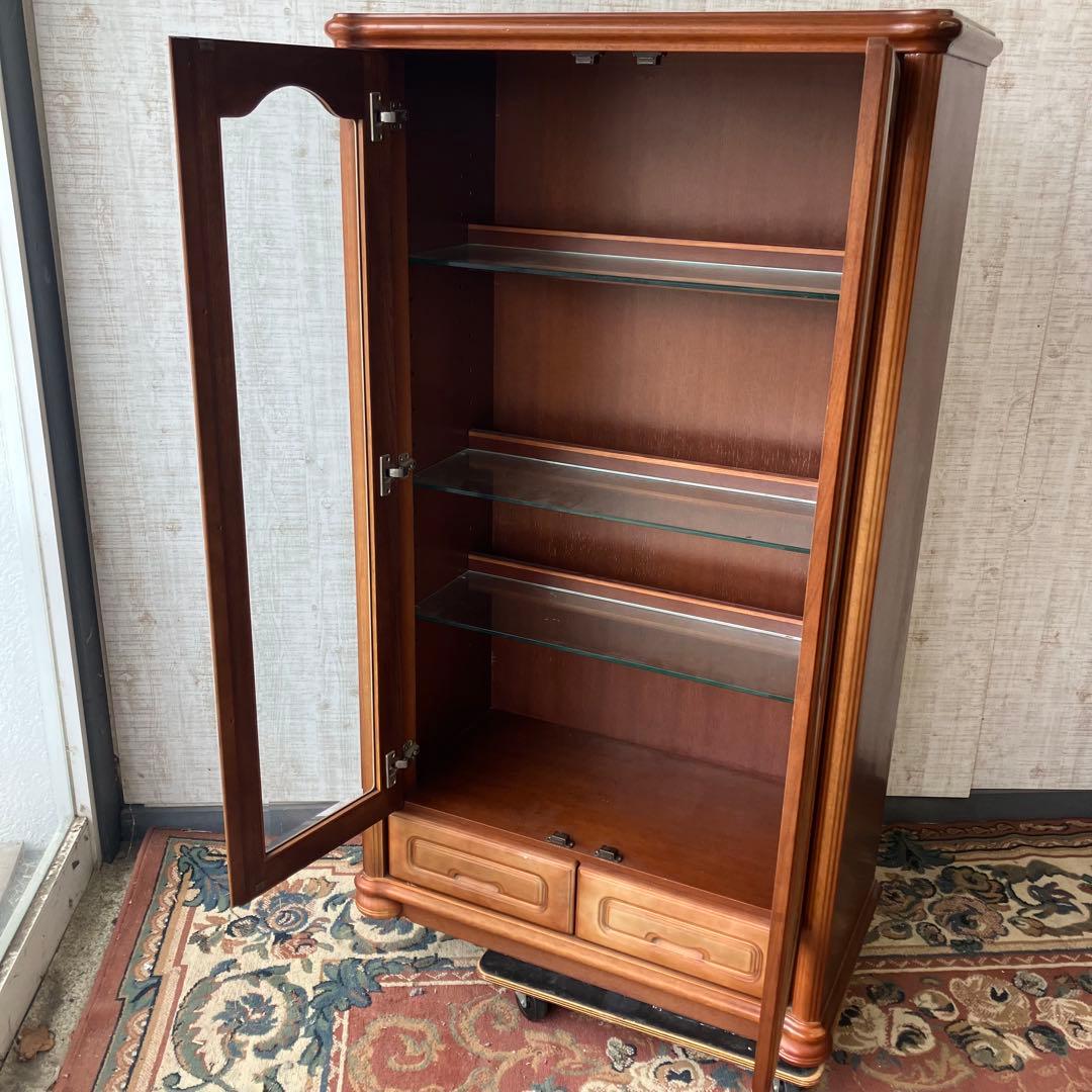 アンティーク TAKEDOMI 木製ガラスキャビネット ショーケース 飾り棚