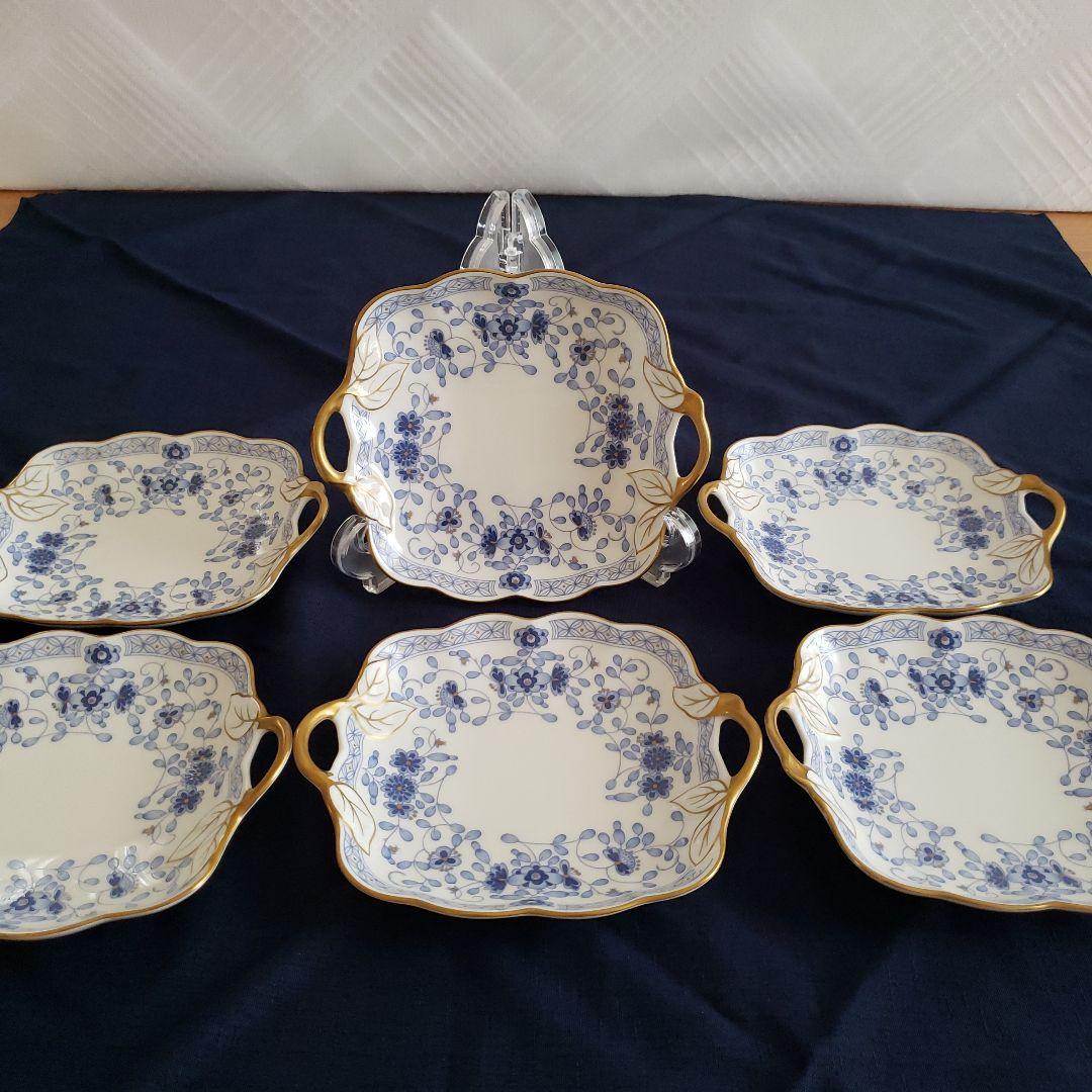 ☆美品☆ナルミボーンチャイナ　ミラノ　小皿　取手付き 6枚