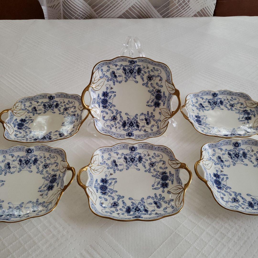 ☆美品☆ナルミボーンチャイナ　ミラノ　小皿　取手付き 6枚