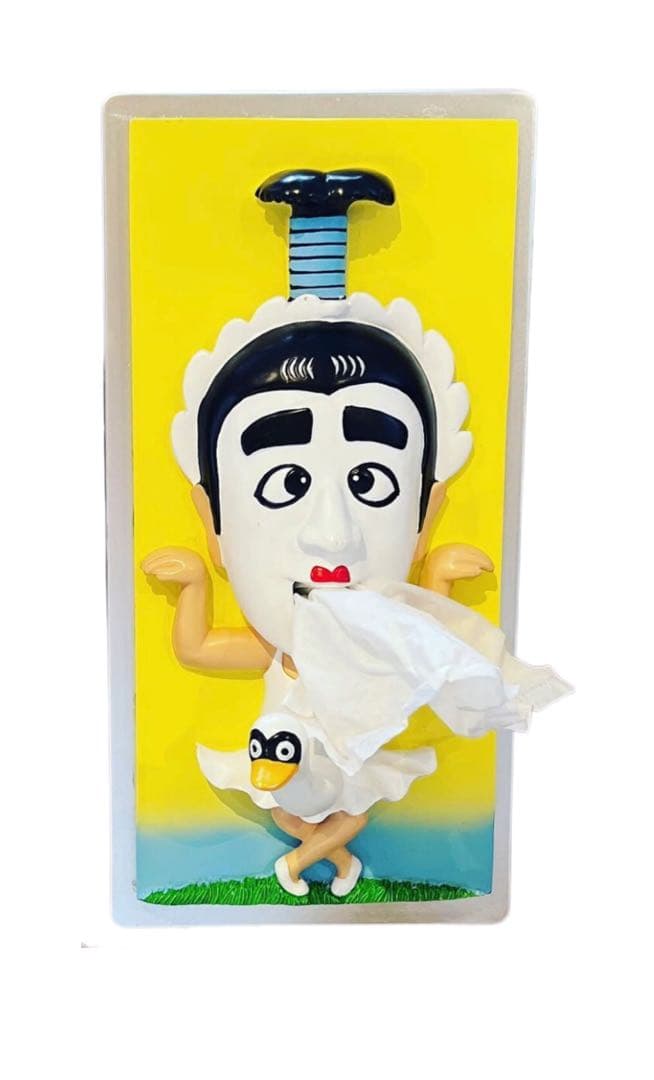 志村けん バカ殿 立体 ティッシュボックス ティッシュケース ドリフ イエロー