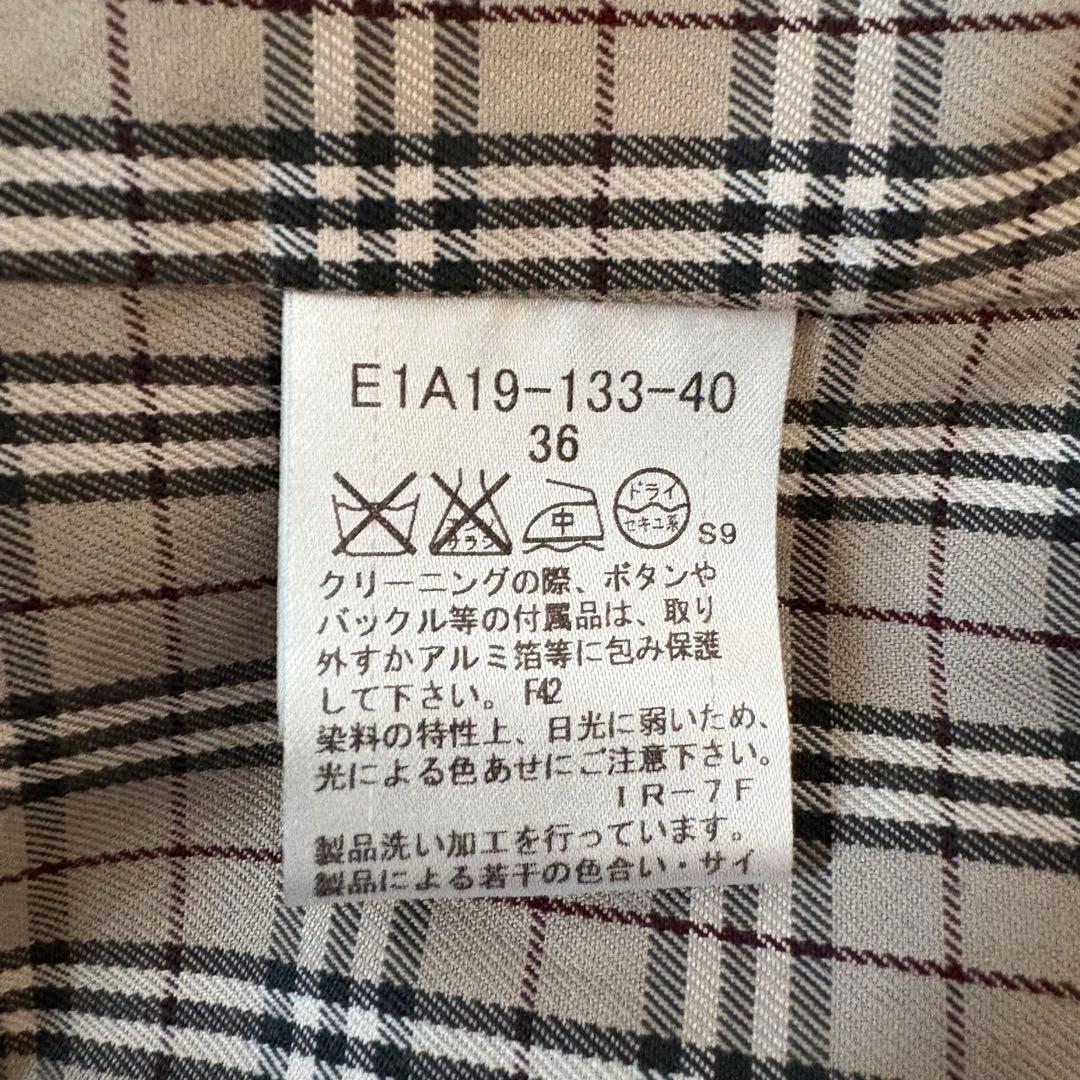 【サイズ36】BURBERRYバーバリー トレンチコート ノバチェック 金ボタン