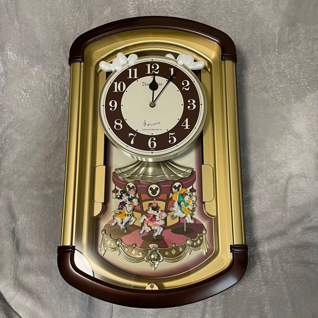 からくり時計 ディズニータイム ミッキーマウス メリーゴーランド掛時計