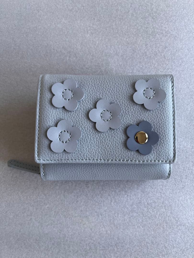【未使用】MARY QUANT フーリーDパッチ ミニウォレット ブルー