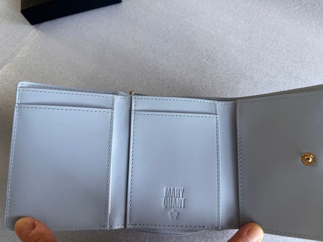 【未使用】MARY QUANT フーリーDパッチ ミニウォレット ブルー