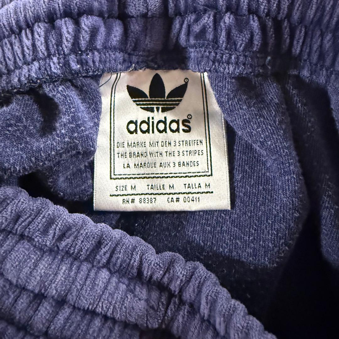 希少 美品 アディダス トラックパンツ　ベロア 紺黄 常田大希　90s M