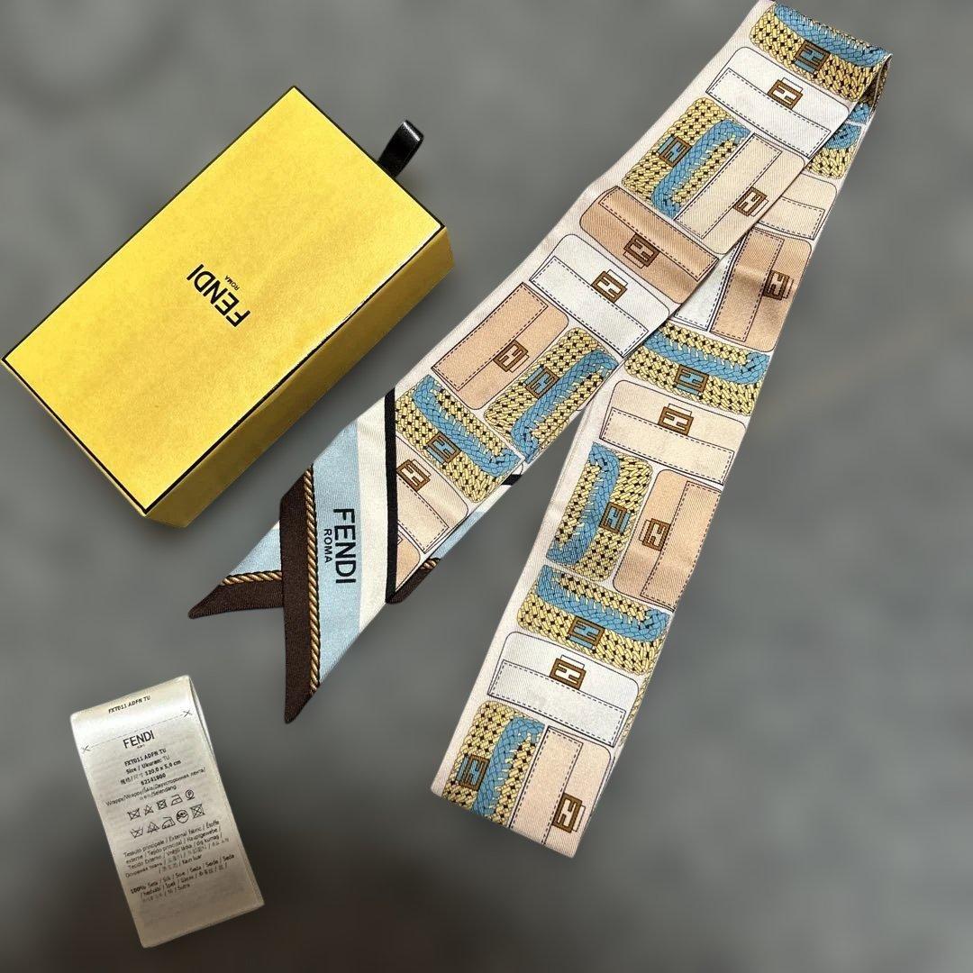 FENDI シルクスカーフ 幅6.5cm×長さ120cm