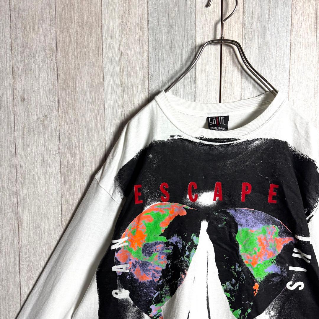 3534【限定販売品・美品】セントマイケル 両面プリント 長袖Tシャツ ロンT