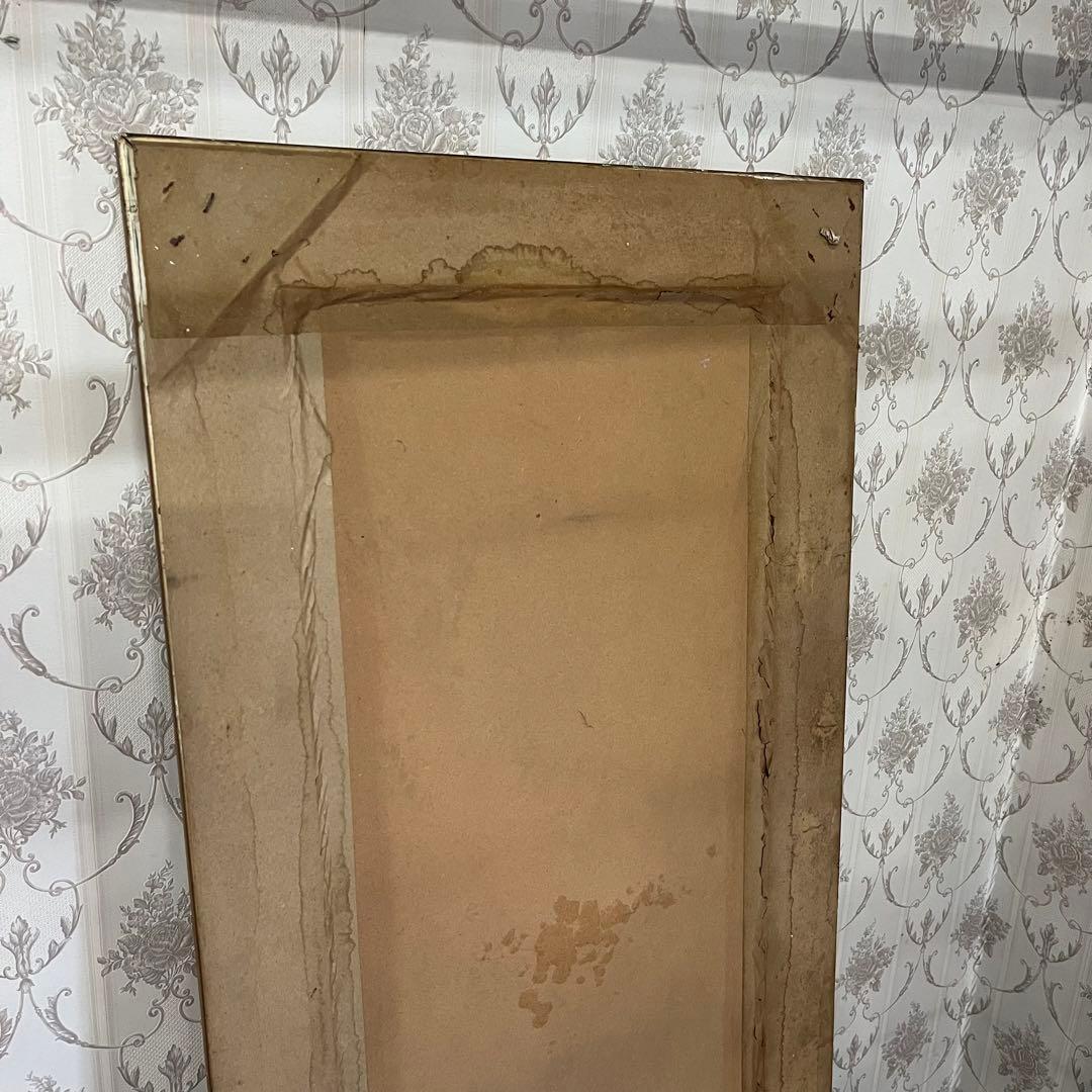 【アンティーク】ロココ調 レリーフ彫刻 大型鏡 置き鏡 全身鏡 姿見 ミラー