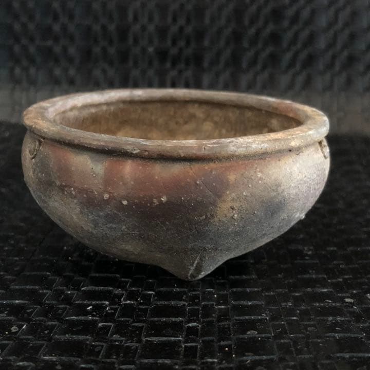 究極の美◼️蔵から美しい自然釉薬の備前焼と思われる盆栽鉢が出てきた、茶道具、花道具