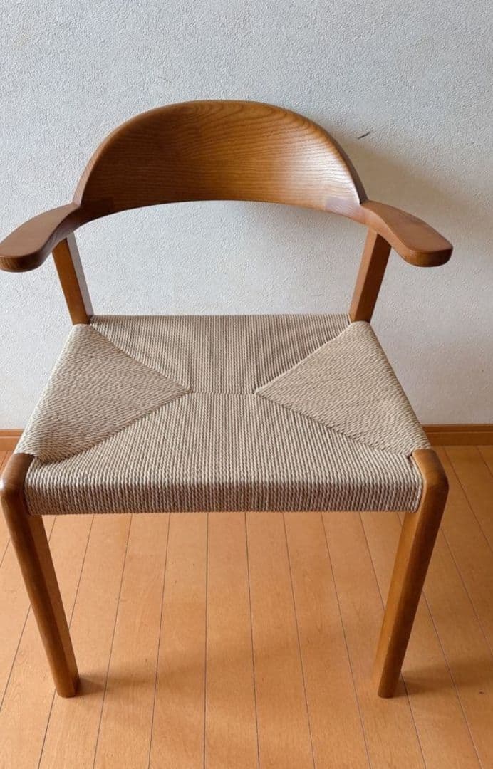 ペーパーコードチェア北欧デザインアームチェアリプロダクト品　ブラウン