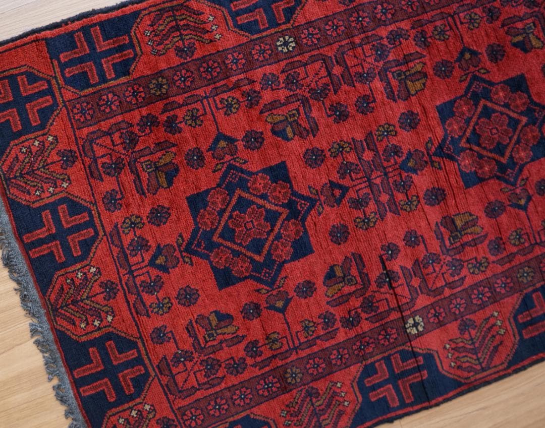 アフガニスタン手織り絨毯 カールモハメディ ランナー ペルシャ