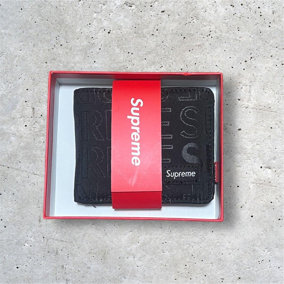 supreme 二つ折り財布 黒