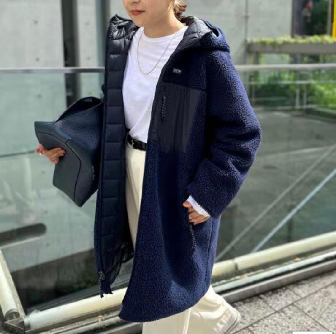 NOLLEY'S TAIONボアダウンリバーシブルコート　ノーリーズ　ネイビー