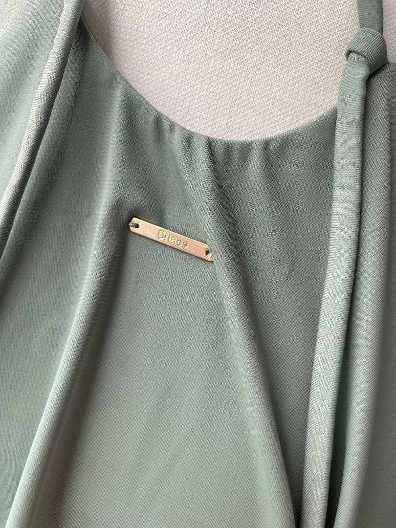 ほぼ未使用✨カオス　水着内蔵　エーゲSWIMワンピース　カーキ　F