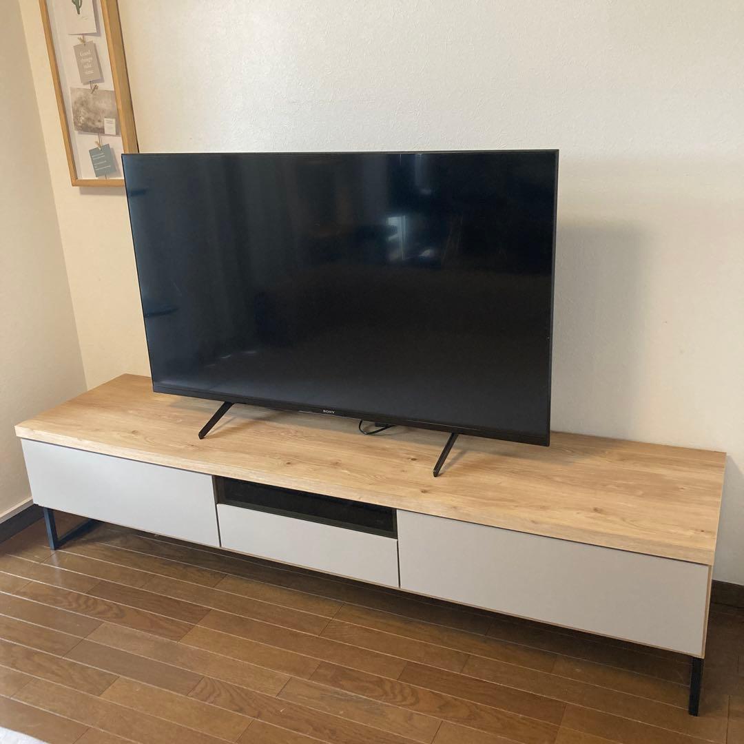 ワンワン テレビ台 幅180 完成品 大川家具 グレー