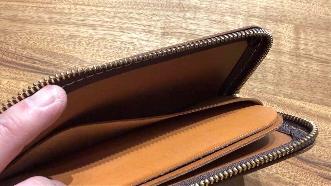 herz ヘルツ L字ファスナー長財布 WL-3 キャメル 美品 使用ごく僅か