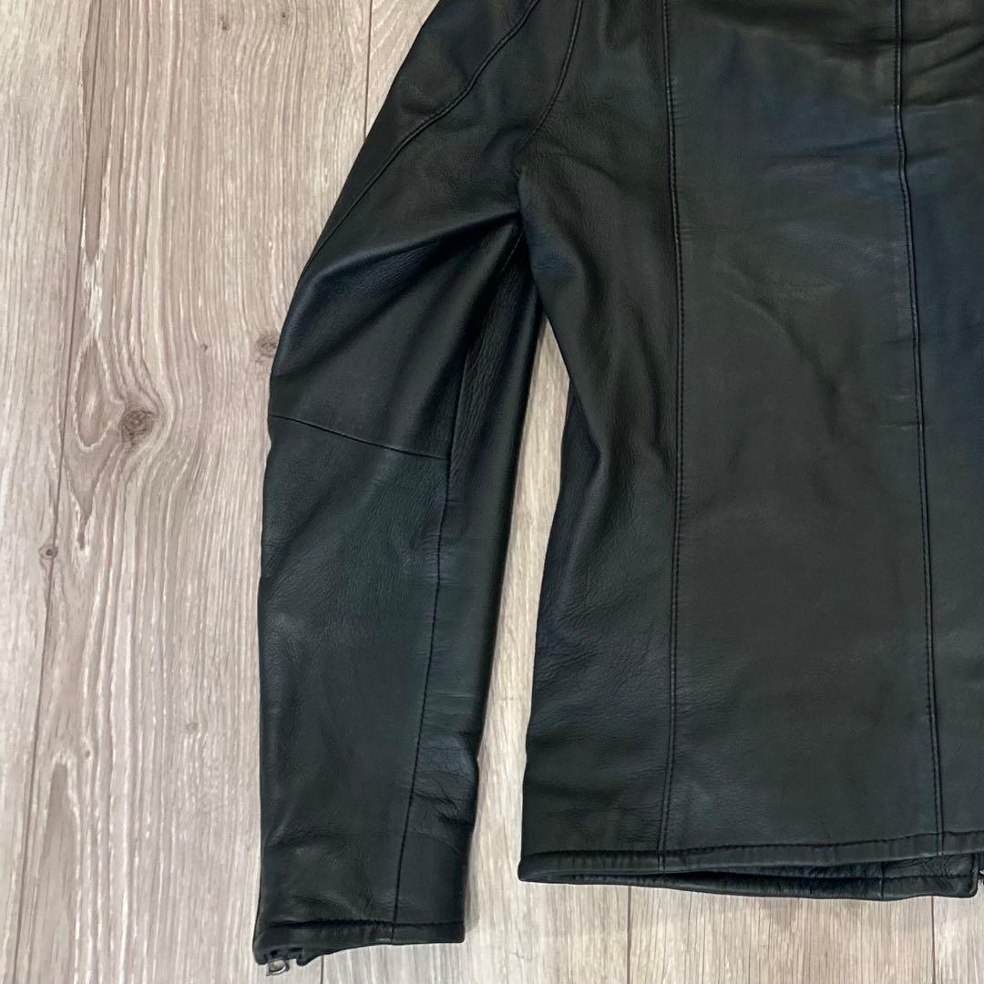 本革　STUDIOUS ラムレザー フーデッドライダース 黒 1（S）日本製　黒