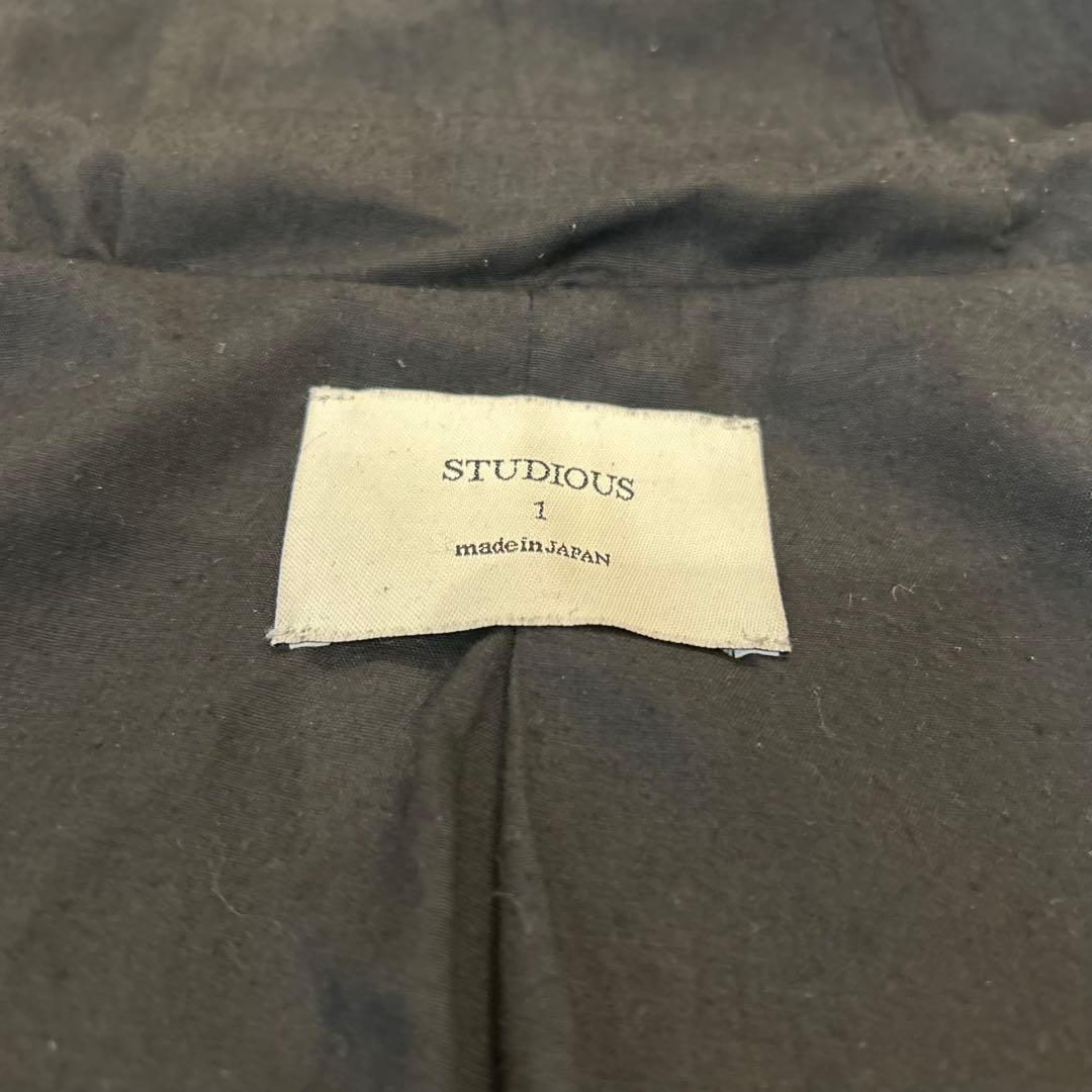 本革　STUDIOUS ラムレザー フーデッドライダース 黒 1（S）日本製　黒