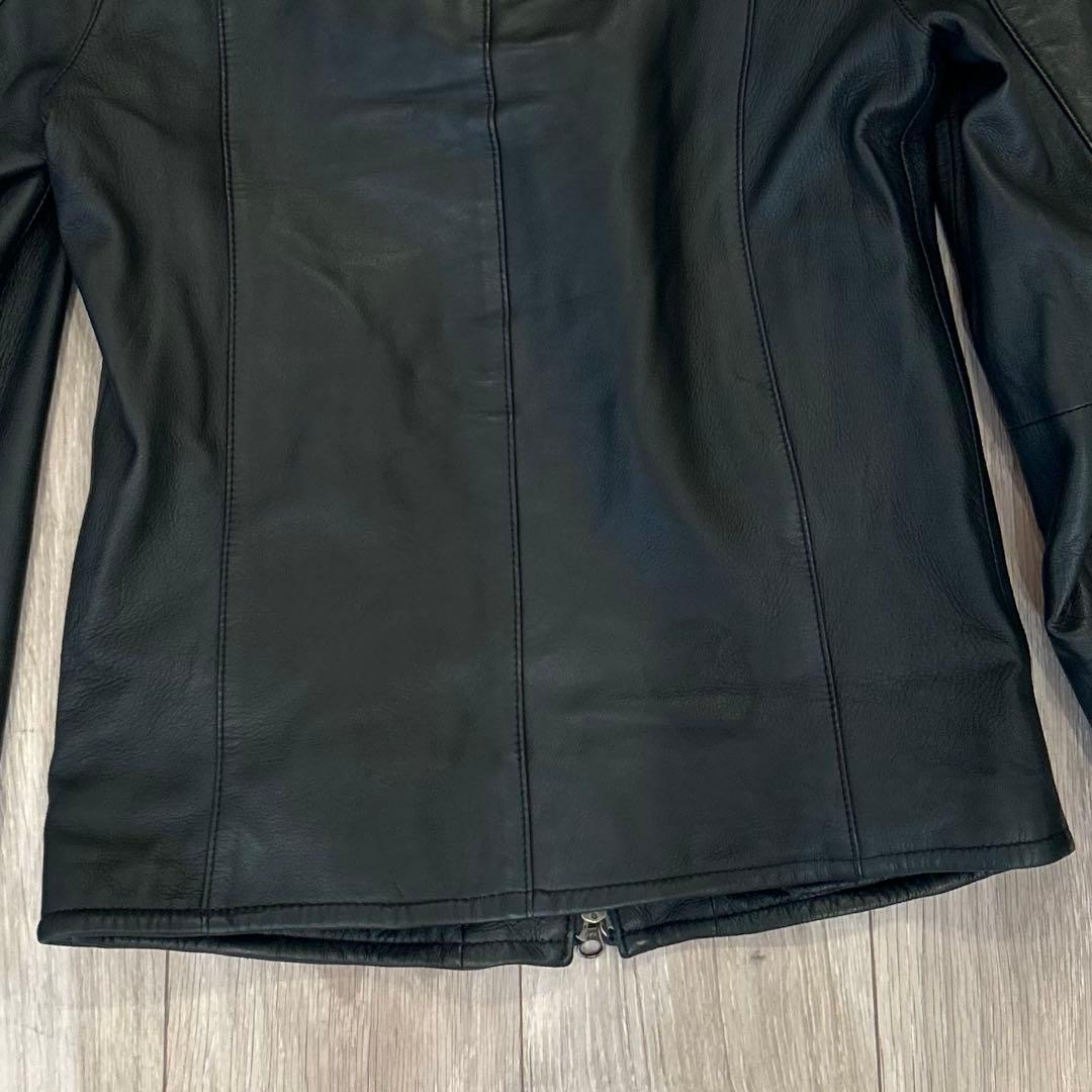 本革　STUDIOUS ラムレザー フーデッドライダース 黒 1（S）日本製　黒