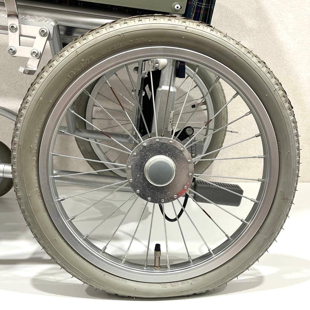 h432 新品　幸和製作所　介護用車椅子　介助式車椅子　チェック柄　軽量　車いす