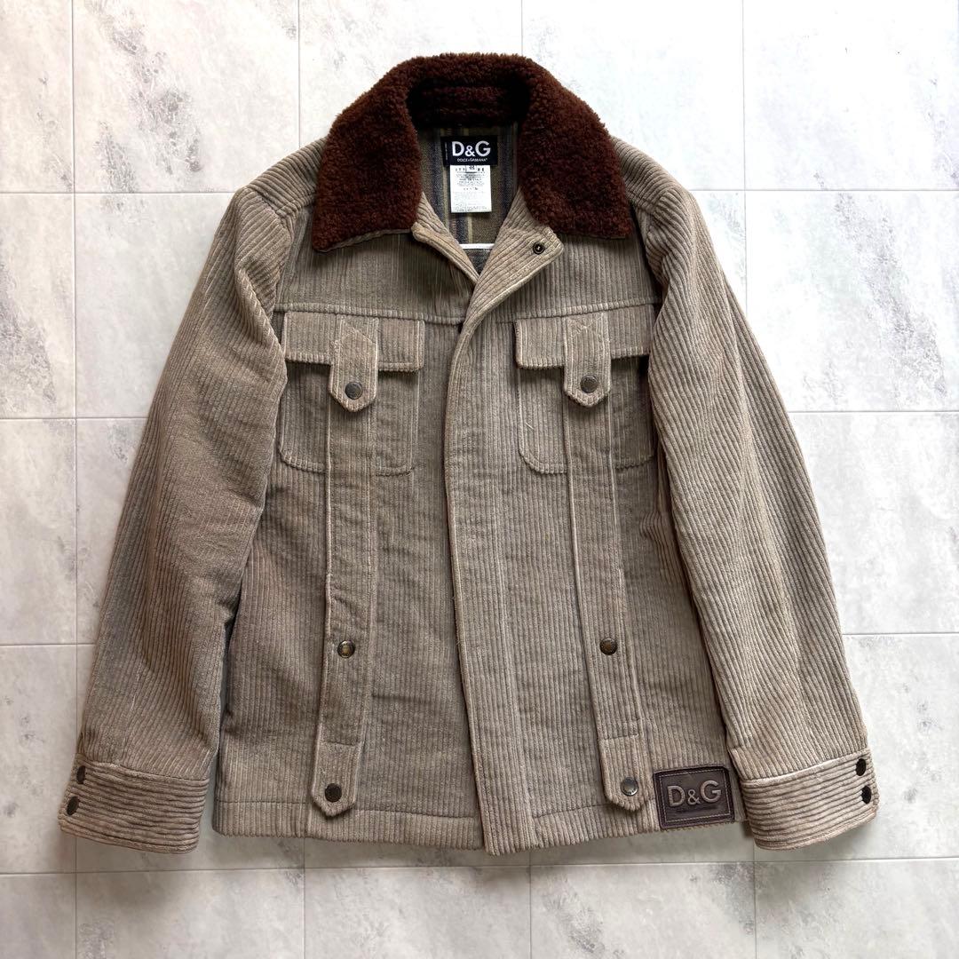 【archive】ドルチェ&ガッバーナ ムートン襟 コーデュロイブルゾン 46