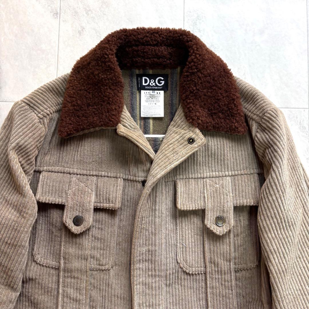 【archive】ドルチェ&ガッバーナ ムートン襟 コーデュロイブルゾン 46