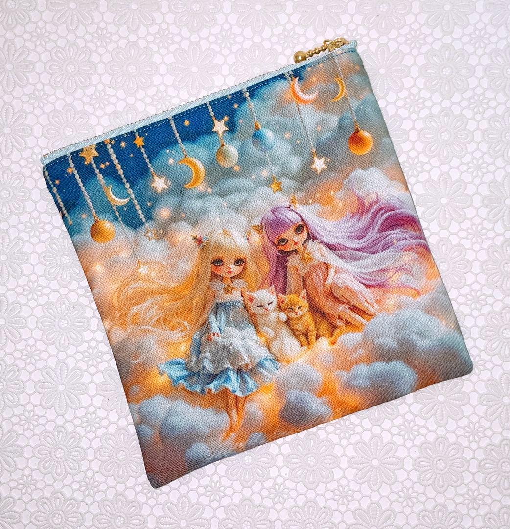 フラットポーチ♡レディ＆わんことにゃんこ