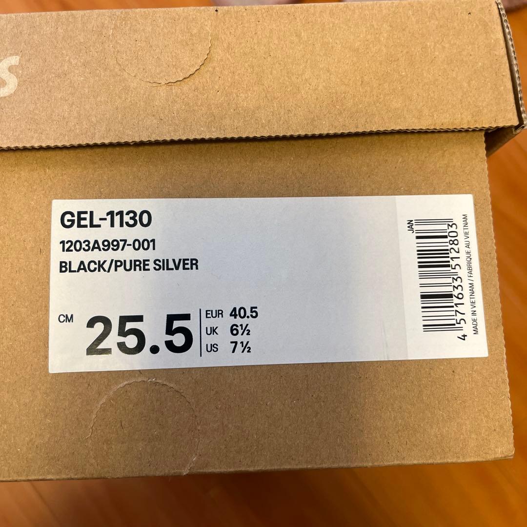 靴 asics GEL-1130 BLACK/PURE SILVER