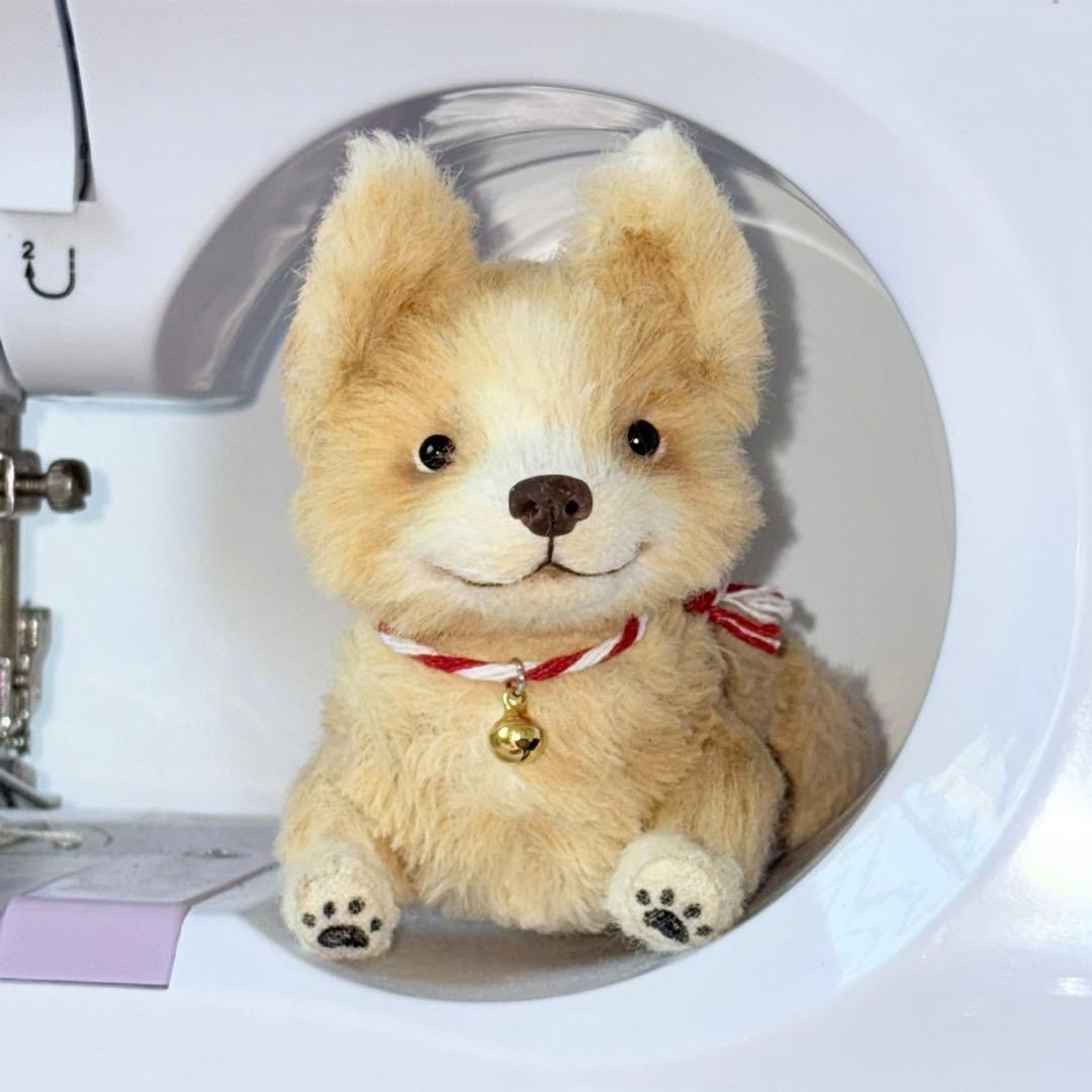 連れてってワン アーティストベア 海外作家様 ハンドメイド コーギー犬 置物