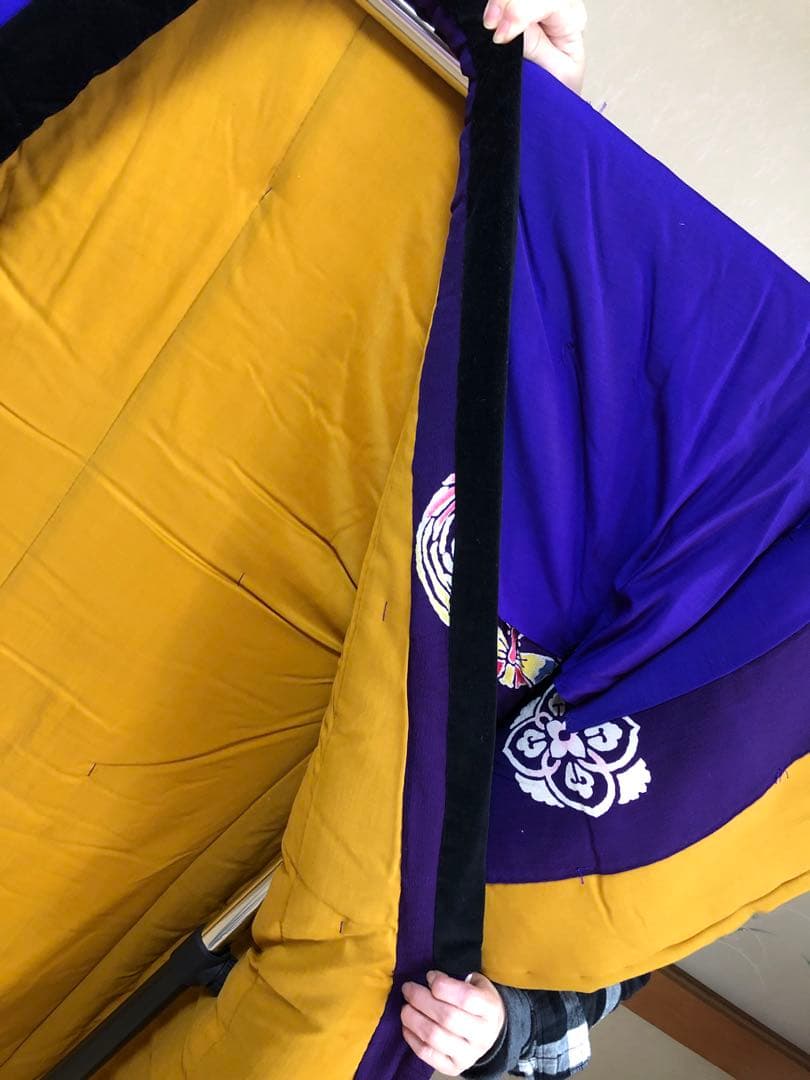 【マイスターメイド】かいまき　高級布団　縮緬　絹織物生地　白綿　極厚　未使用品！